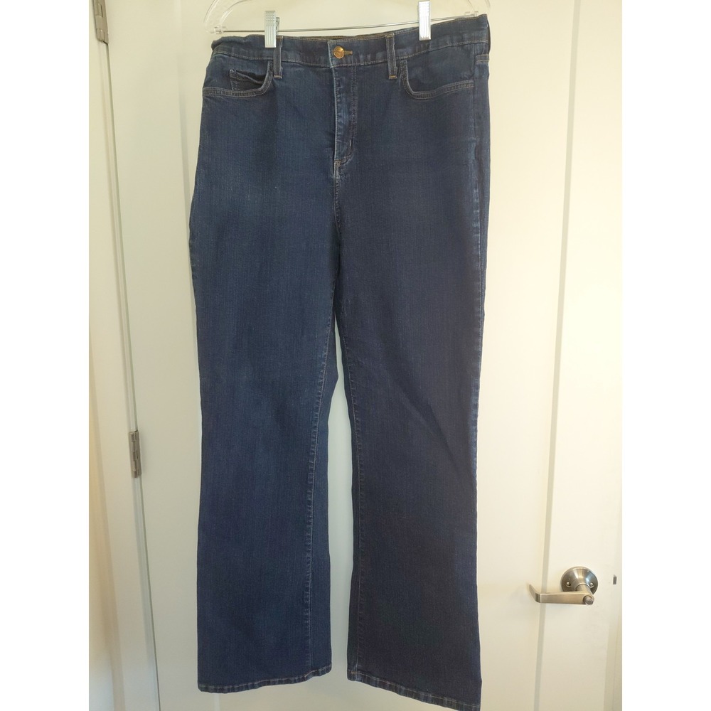 NYDJ Tummy Tuck Jeans Women's Size 18 Blue Denim Wide Leg Boho Western Y2k - Picture 2 of 11